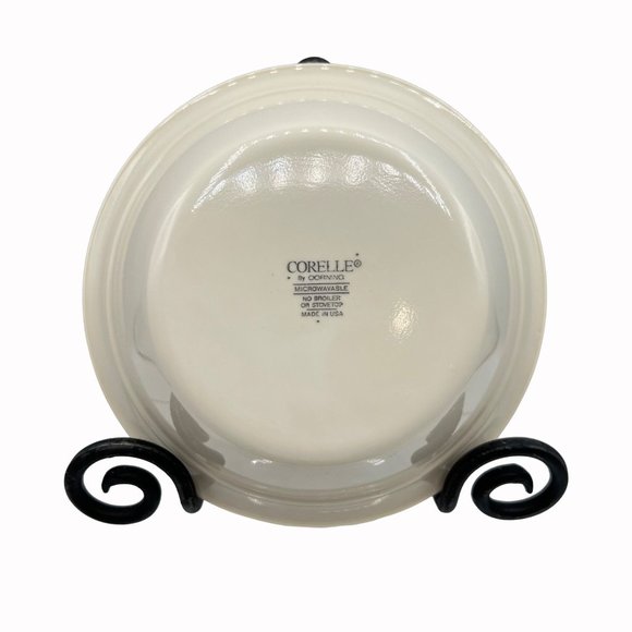 Corelle Vitrelle Abundance by Corning Red Blue Band 7" Soup Cereal Bowl 4 Pcs Vi - Picture 2 of 5